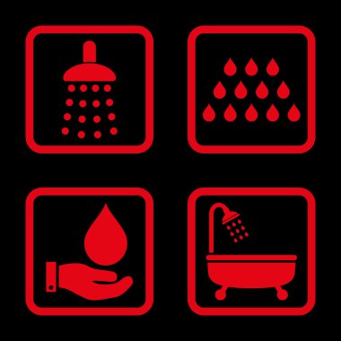 Duş düz kare vektör simgesi