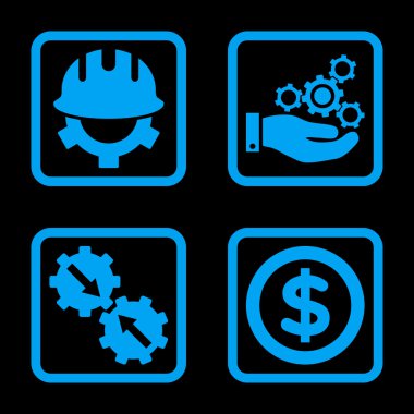 Geliştirme düz kare vektör simgesi