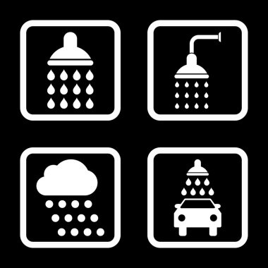 Duş düz kare vektör simgesi