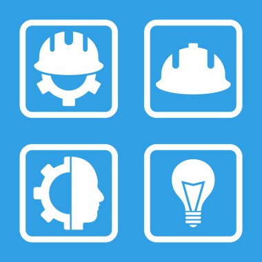 Geliştirme düz kare vektör simgesi