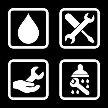 Duş düz kare vektör simgesi