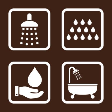 Duş düz kare vektör simgesi