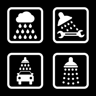 Duş düz kare vektör simgesi