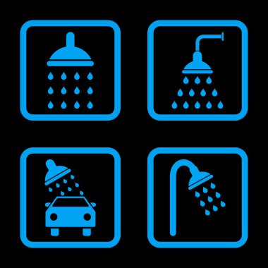 Duş düz kare vektör simgesi