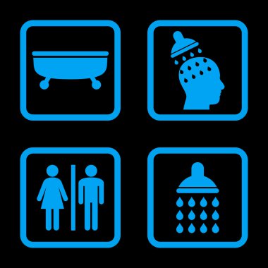 Sıhhi düz kare vektör simgesi