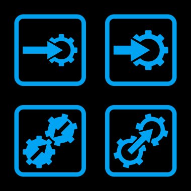 Entegrasyon vites düz kare vektör simgesi