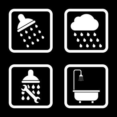 Duş düz kare vektör simgesi