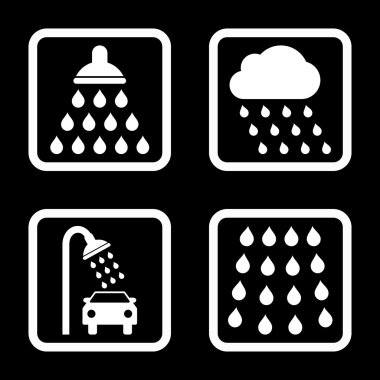 Duş düz kare vektör simgesi