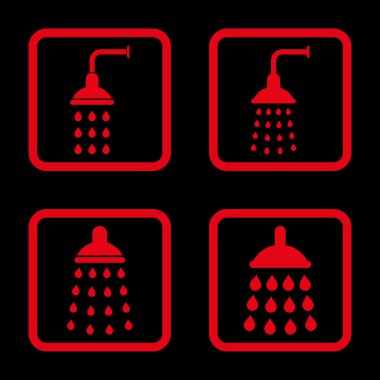 Duş düz kare vektör simgesi