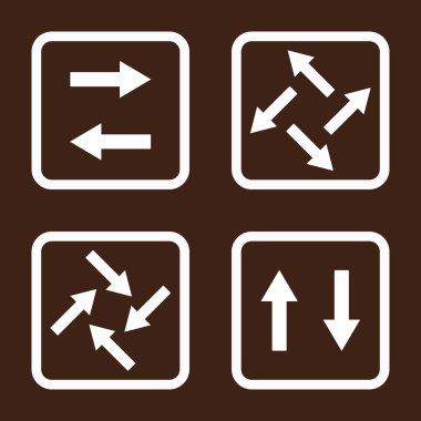Exchange oklar düz kare vektör simgesi