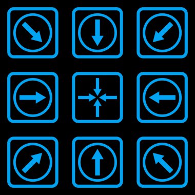 Yön okları düz kare vektör simgesi