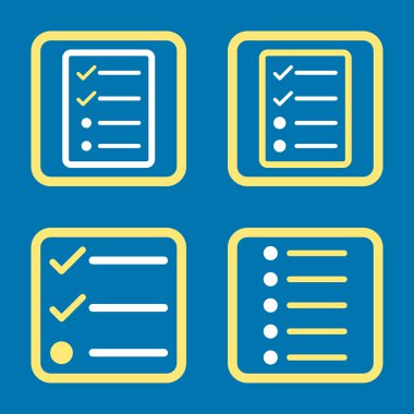 Liste öğeleri düz kare vektör simgesi