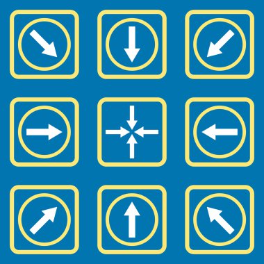 Yön okları düz kare vektör simgesi