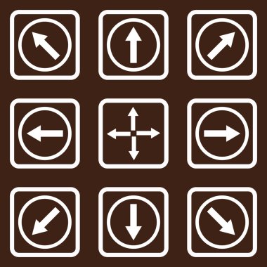 Yön okları düz kare vektör simgesi