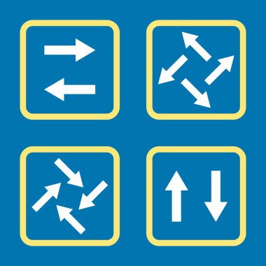 Exchange oklar düz kare vektör simgesi