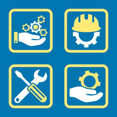 Geliştirme düz kare vektör simgesi