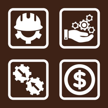 Geliştirme düz kare vektör simgesi