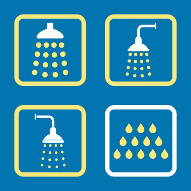 Duş düz kare vektör simgesi