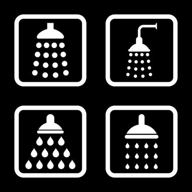 Duş düz kare vektör simgesi
