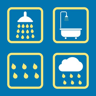 Duş düz kare vektör simgesi