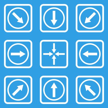 Yön okları düz kare vektör simgesi