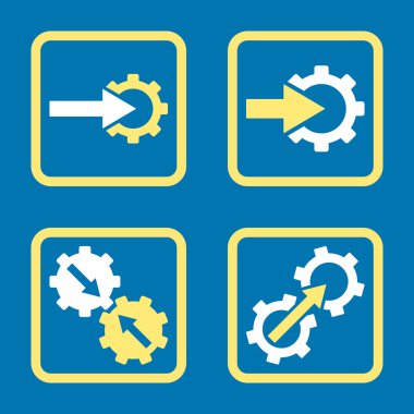 Entegrasyon vites düz kare vektör simgesi