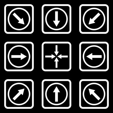 Yön okları düz kare vektör simgesi