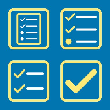 Geçerli düz kare vektör simgesi