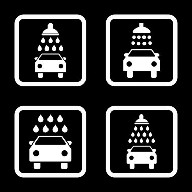 Carwash düz kare vektör simgesi