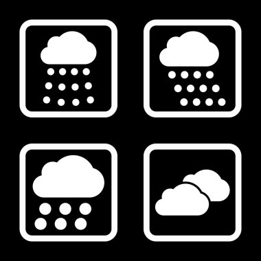 Yağmur bulutları düz kare vektör simgesi