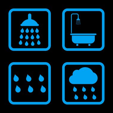 Duş düz kare vektör simgesi