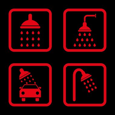 Duş düz kare vektör simgesi