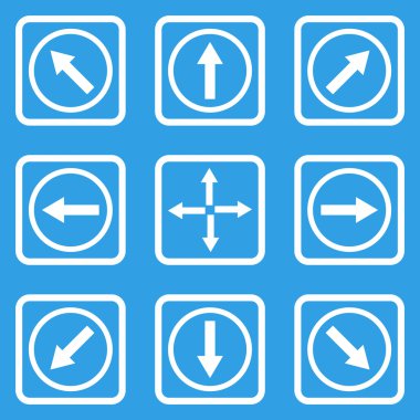 Yön okları düz kare vektör simgesi