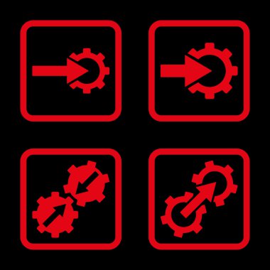 Entegrasyon vites düz kare vektör simgesi