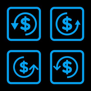 Düz kare vektör simge iade