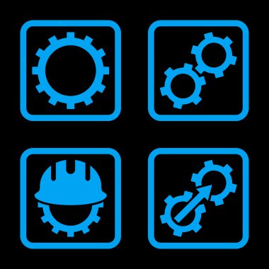 Geliştirme düz kare vektör simgesi