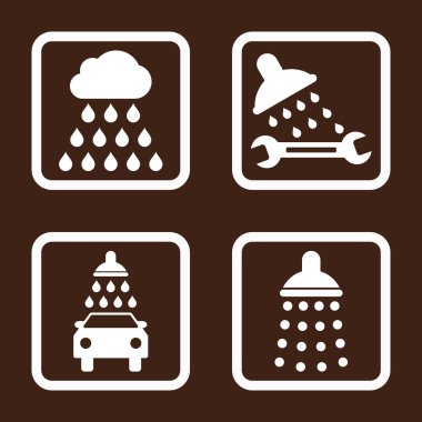 Duş düz kare vektör simgesi