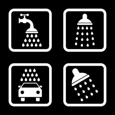 Duş düz kare vektör simgesi