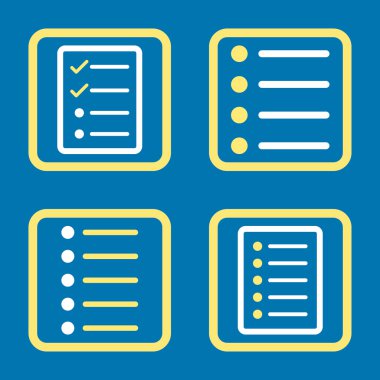 Liste öğeleri düz kare vektör simgesi