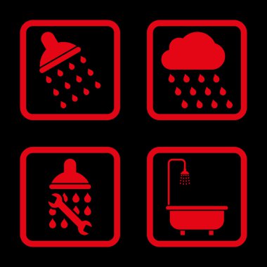 Duş düz kare vektör simgesi