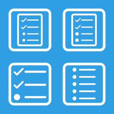 Liste öğeleri düz kare vektör simgesi