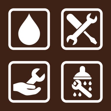 Duş düz kare vektör simgesi