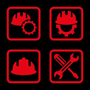 Geliştirme düz kare vektör simgesi