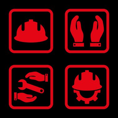 Geliştirme düz kare vektör simgesi