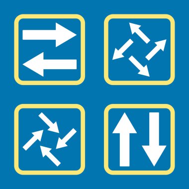 Exchange oklar düz kare vektör simgesi