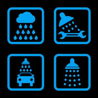 Duş düz kare vektör simgesi