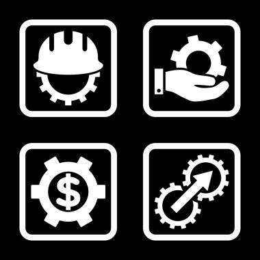 Geliştirme düz kare vektör simgesi