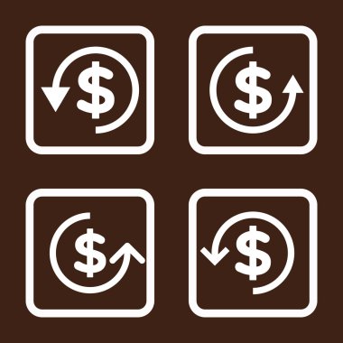 Düz kare vektör simge iade