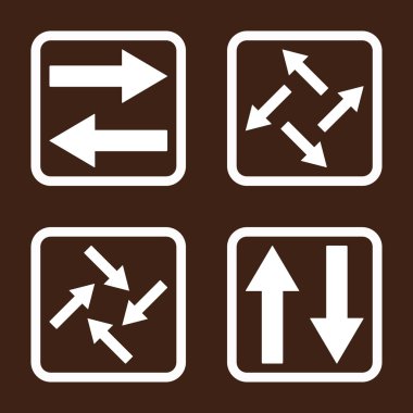 Exchange oklar düz kare vektör simgesi