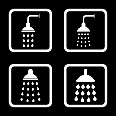 Duş düz kare vektör simgesi